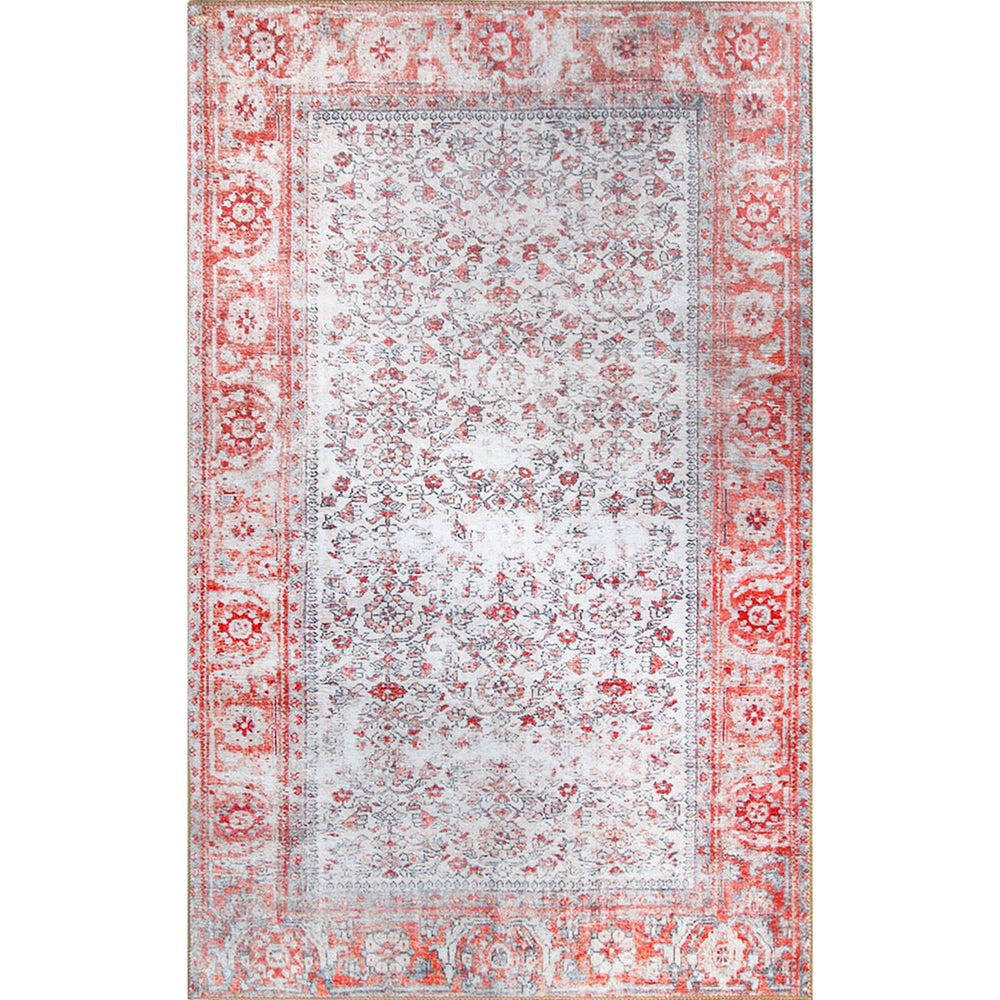 Homeroots 5' X 8' Berry Red Oriental Power Loom Stain Resistant Area Rug  Polyester 487317