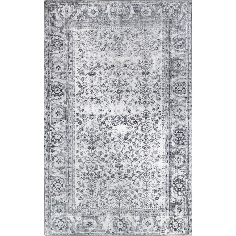 Homeroots 5' X 8' Charcoal Oriental Power Loom Stain Resistant Area Rug  Polyester 487318