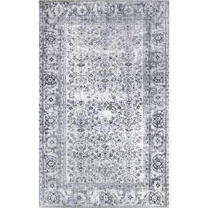 Homeroots 5' X 8' Charcoal Oriental Power Loom Stain Resistant Area Rug  Polyester 487318