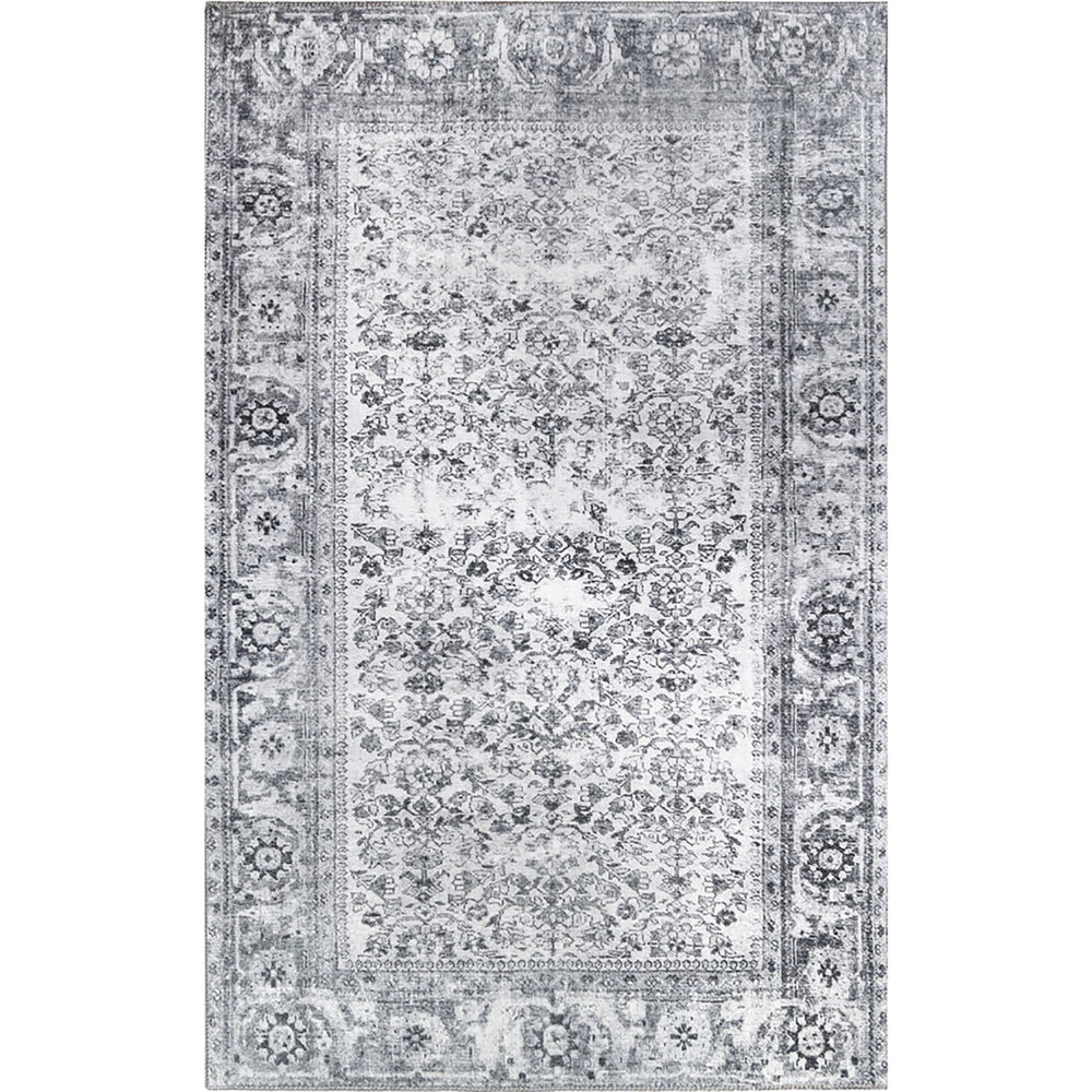 Homeroots 8' X 10' Charcoal Oriental Power Loom Stain Resistant Area Rug  Polyester 487320