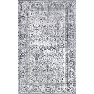 Homeroots 8' X 10' Charcoal Oriental Power Loom Stain Resistant Area Rug  Polyester 487320