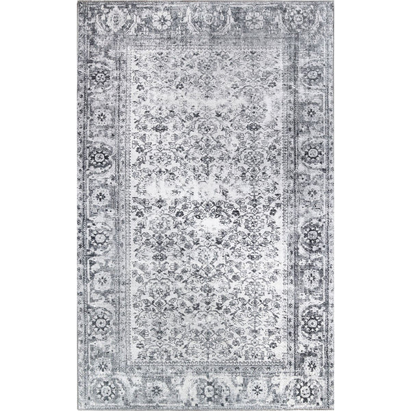 Homeroots 8' X 10' Charcoal Oriental Power Loom Stain Resistant Area Rug  Polyester 487320