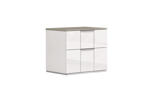 Homeroots 20" White Contemporary Two Drawer Nightstand   487330