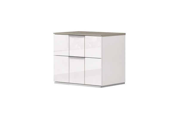 Homeroots 20" White Contemporary Two Drawer Nightstand   487330