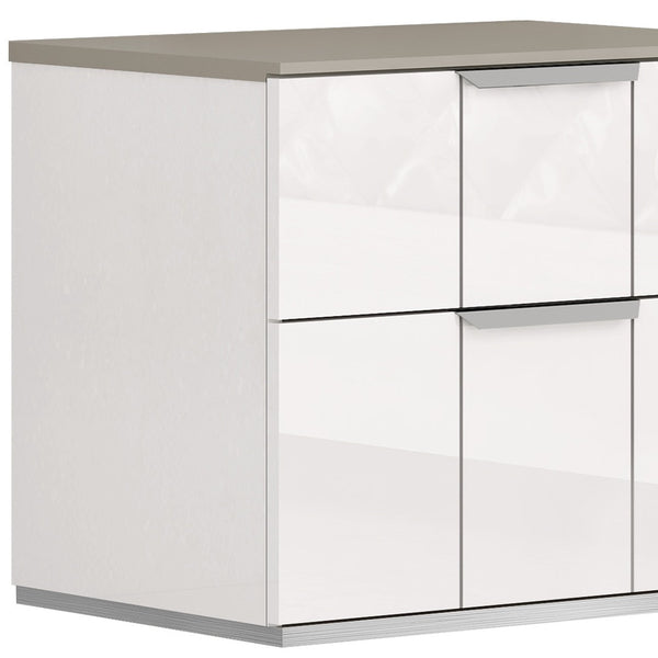 Homeroots 20" White Contemporary Two Drawer Nightstand   487330