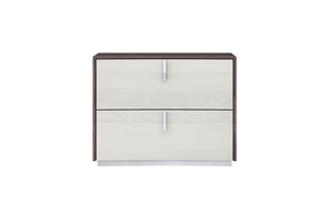 Homeroots 18" Brown Oak And Gray Two Drawer Nightstand   487333