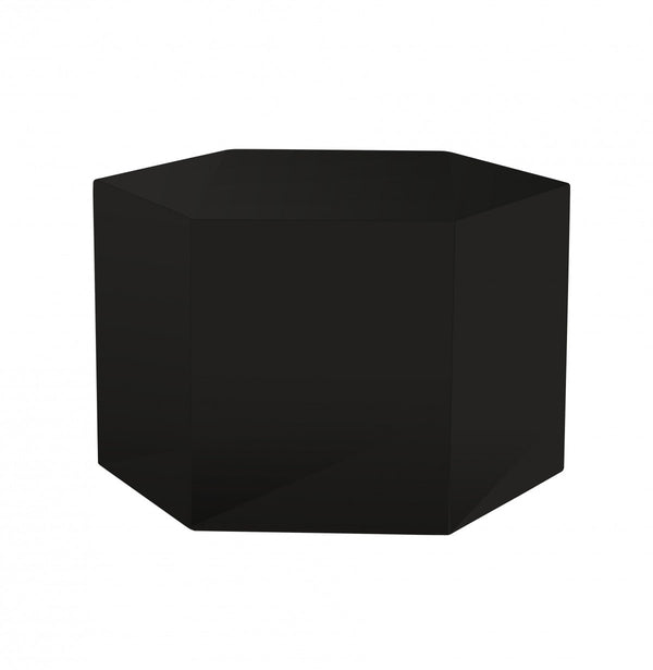 Homeroots 9" Black Hexagon End Table With   487337