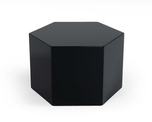 Homeroots 9" Black Hexagon End Table With   487337