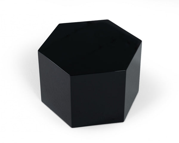 Homeroots 9" Black Hexagon End Table With   487337