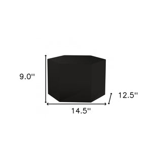 Homeroots 9" Black Hexagon End Table With   487337