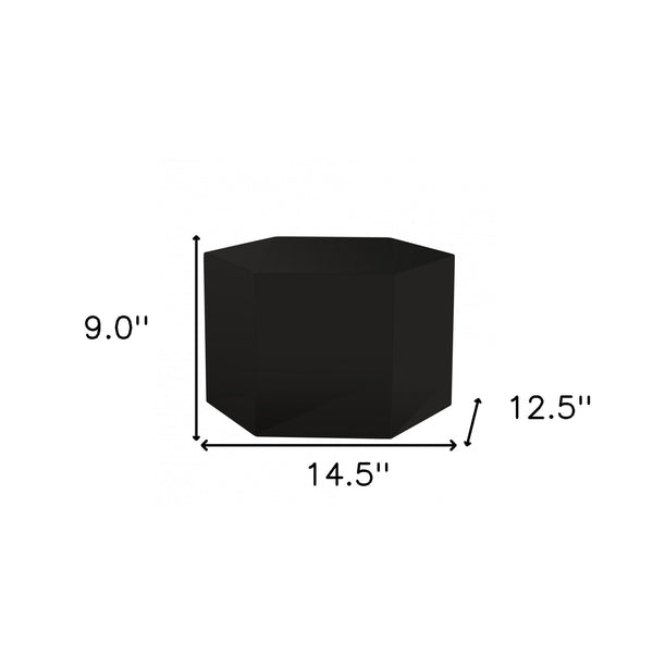 Homeroots 9" Black Hexagon End Table With   487337