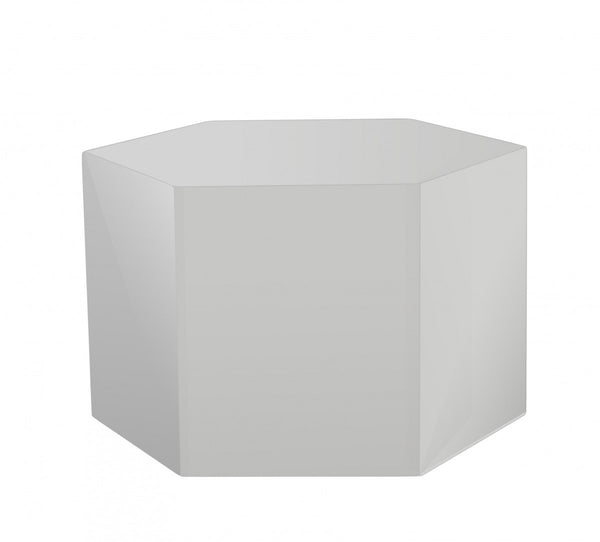 Homeroots 9" Light Gray Wood End Table   487339