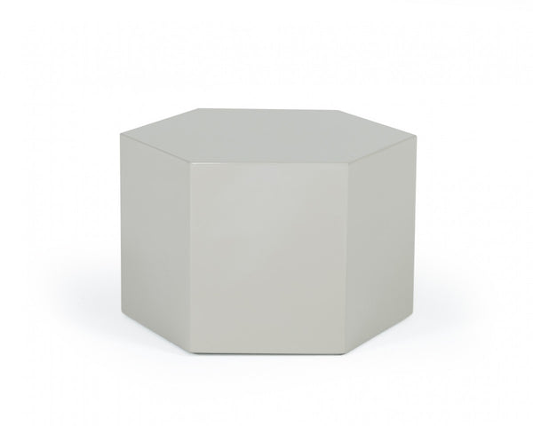 Homeroots 9" Light Gray Wood End Table   487339