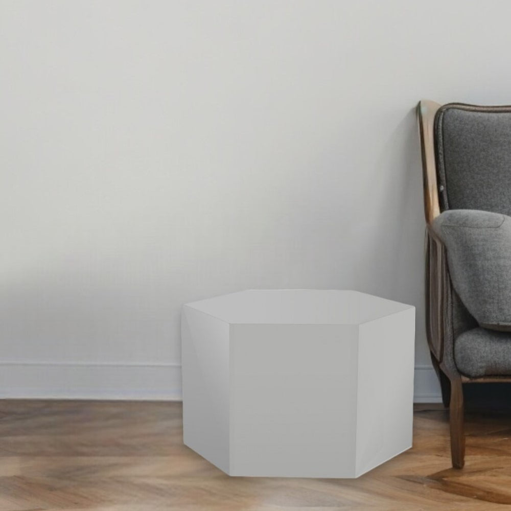 Homeroots 9" Light Gray Wood End Table   487339