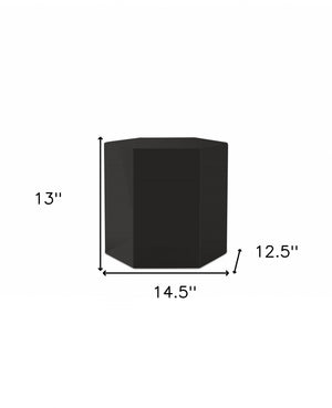Homeroots 13" Black High Gloss Manufactured Wood Hexagon End Table   487340