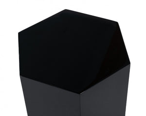 Homeroots 17" Black High Gloss Manufactured Wood Hexagon End Table   487342