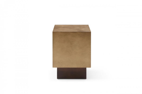 HomeRoots 24" Antiqued Copper & Light Brown Metal Square End Table – Stylish, Versatile, No Assembly Required! 487346