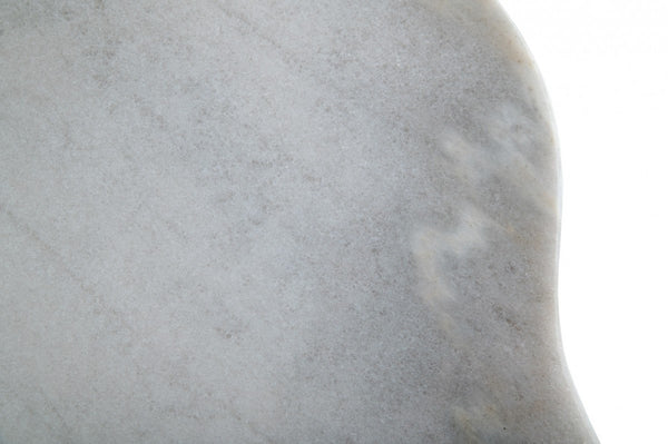 Homeroots 15" Black And White Marble Free Form End Table   487350