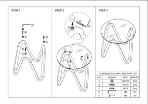 Homeroots 20" Walnut And Clear Glass  Solid Wood Ribbon Base Round End Table   487351