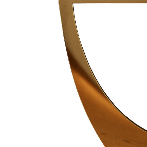 Homeroots 71" Clear And Gold Oval Glass And Stainless Steel Dining Table   487366