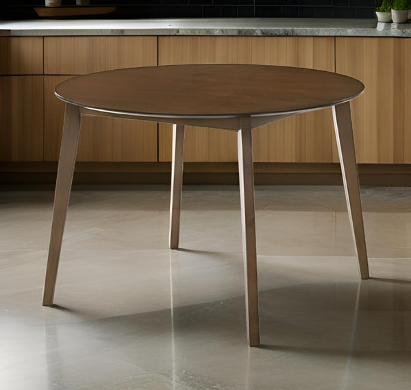 Homeroots 42" Brown Wood Round Top Dining Table   487369