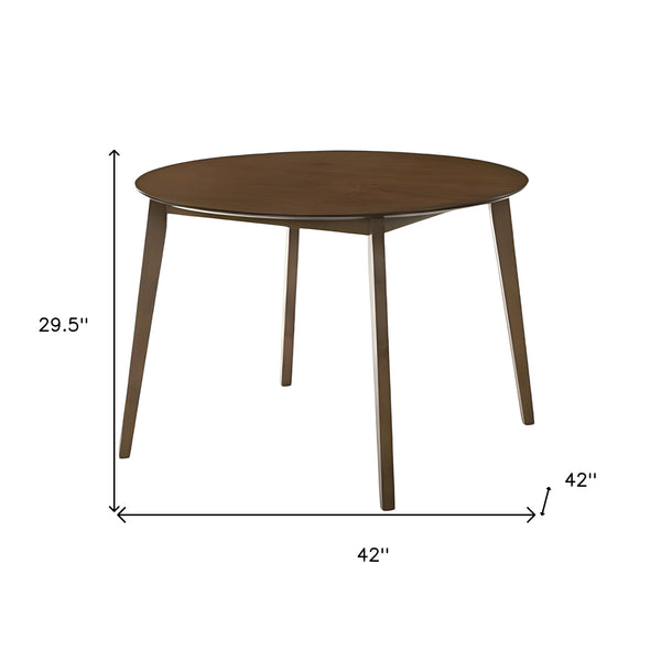 Homeroots 42" Brown Wood Round Top Dining Table   487369