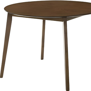 Homeroots 42" Brown Wood Round Top Dining Table   487369