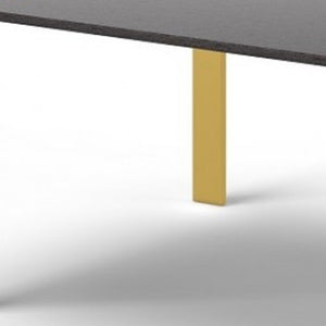Homeroots 95" Gray And Brass Stainless Steel Dining Table   487372