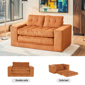 English Elm Loveseat Convertible Sofa Bed - Memory Foam Comfort, No Assembly, Stylish Corduroy For Small Spaces W2959P379139