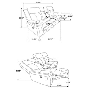 English Elm Franklin Microfiber Reclining Sofa Set with Wall Hugger Design and Tufted Cushioning B062S01587