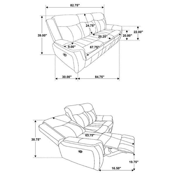 English Elm Franklin Microfiber Reclining Sofa Set with Wall Hugger Design and Tufted Cushioning B062S01587