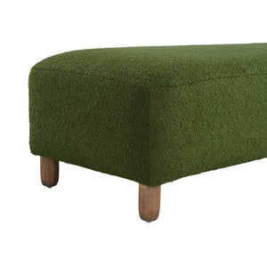 English Elm Comfortable Forest Green Upholstered Ottoman Bench for Living Room or Bedroom Seating N769P186934F