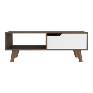 English Elm Oslo Multicolor Coffee Table 2.0 with Drawer & Open Shelf, Engineered Wood, Stylish Four Legs B070P188811