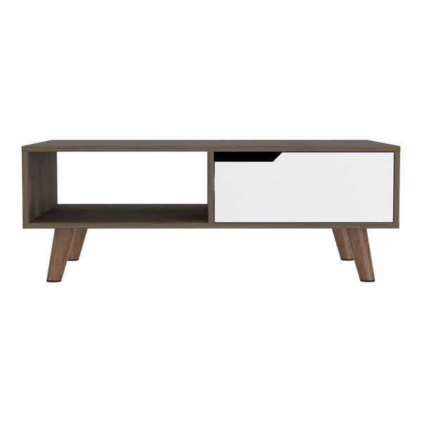 English Elm Oslo Multicolor Coffee Table 2.0 with Drawer & Open Shelf, Engineered Wood, Stylish Four Legs B070P188811
