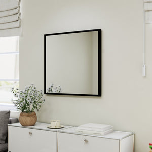 English Elm 80cm Round Float Glass Wall Mirror Polished Edge Vanity Bathroom Hallway Decor Black W3151P265956