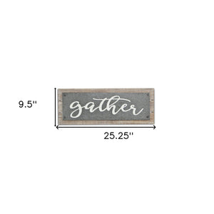Homeroots 10" X 25" Brown And Gray Gather Wood And Metal Wall Decor  Wood And Metal 487513
