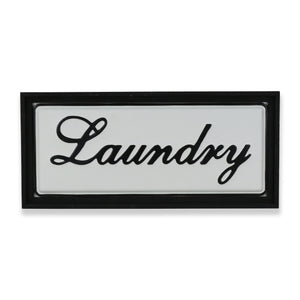 Homeroots 11" X 24" Black And White Handcrafted Laundry Metal Wall Decor  Metal 487537