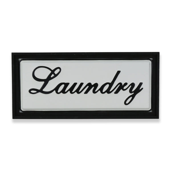 Homeroots 11" X 24" Black And White Handcrafted Laundry Metal Wall Decor  Metal 487537