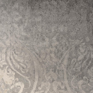 Homeroots 8' X 11' Gray Damask Washable Non Skid Area Rug  Polyester 487553