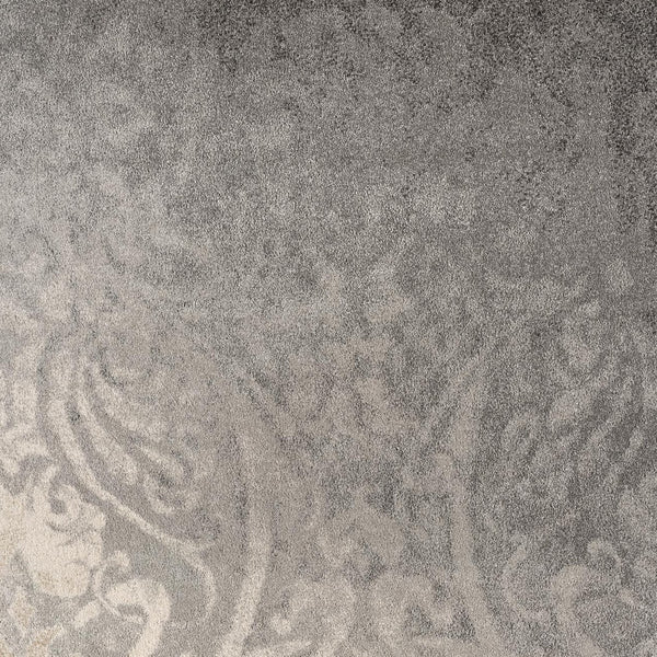 Homeroots 8' X 11' Gray Damask Washable Non Skid Area Rug  Polyester 487553