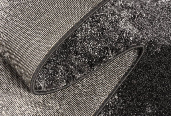HomeRoots 4' Black Abstract Area Rug - Modern Power Loomed Design, Stain-Resistant & Durable for Everyday Use 8' X 11' 487555