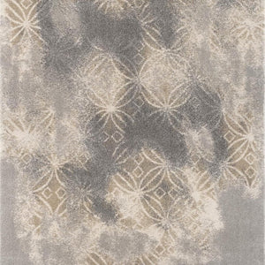 HomeRoots 4' X 6' Light Grey Abstract Area Rug – Durable, Stain Resistant, Modern Design for Any Home Decor 487556