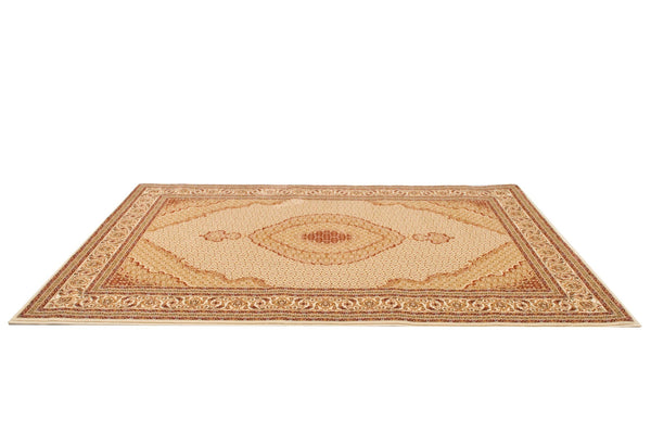 Homeroots 4' X 6' Beige And Ivory Oriental Power Loom Area Rug  Olefin 487558