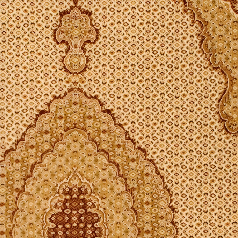 Homeroots 5' Cream Round Oriental Power Loom Area Rug  Olefin 487559