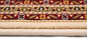 Homeroots 5' Cream Round Oriental Power Loom Area Rug  Olefin 487559