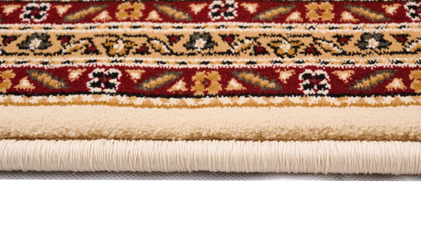 Homeroots 5' Cream Round Oriental Power Loom Area Rug  Olefin 487559