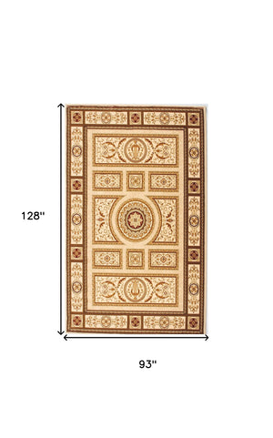 Homeroots 8' X 11' Beige And Ivory Oriental Power Loom Area Rug  Olefin 487563