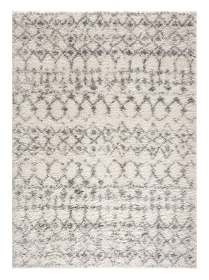 Homeroots 4' X 6' Gray And Ivory Southwestern Shag Power Loom Area Rug  Polyester 487565