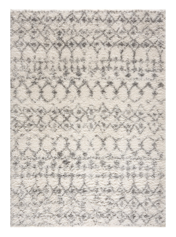 Homeroots 5' X 8' Gray And Ivory Southwestern Shag Power Loom Area Rug  Polyester 487566