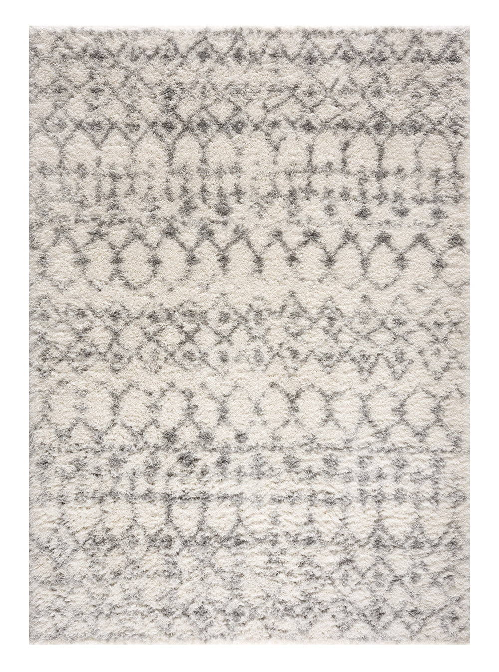 Homeroots 8' X 11' Gray And Ivory Southwestern Shag Power Loom Area Rug  Polyester 487567